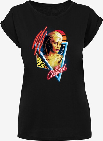 F4NT4STIC Shirt 'DC Comics Wonder Woman 84 Retro Cheetah Design' in Zwart: voorkant