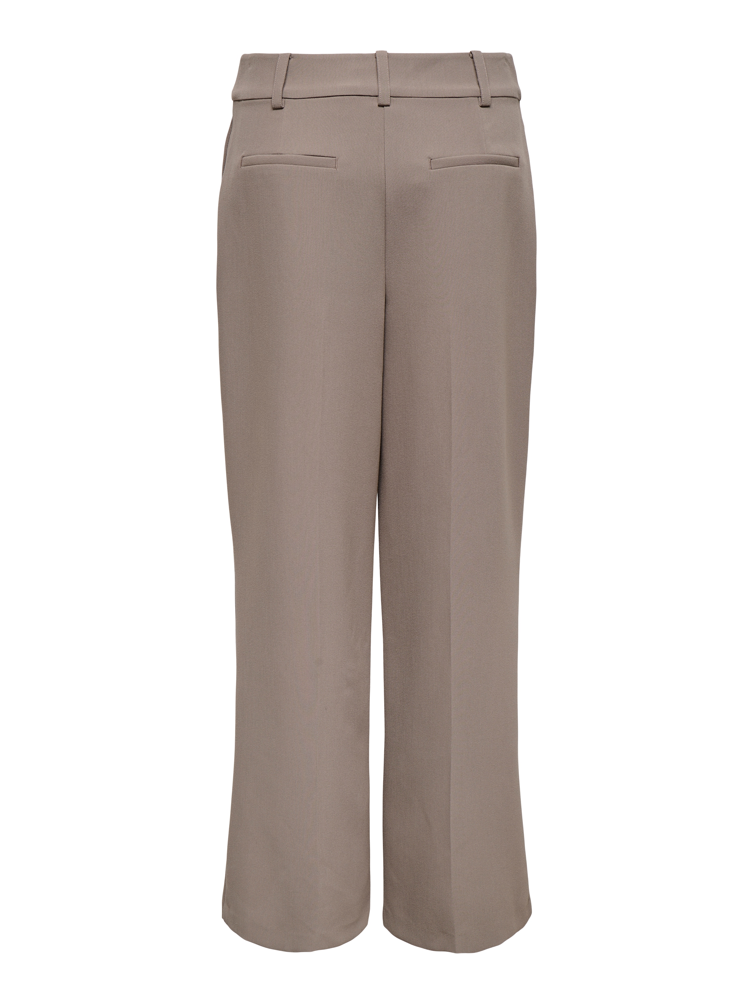 JDY - Perna larga Calças com vincos em castanho