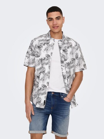 Only & Sons Regular fit Overhemd 'Bes' in Wit