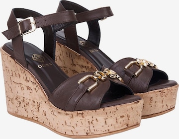 Desa Teenslipper 'Keilsandalen' in Bruin: voorkant