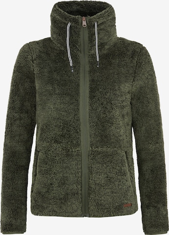 PROTEST Athletic Fleece Jacket 'RIRI' in Green: front