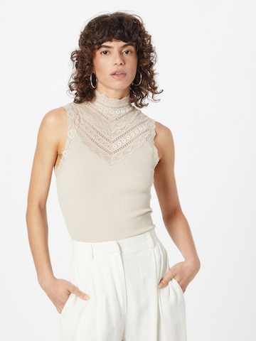 rosemunde Knitted Top in Beige: front