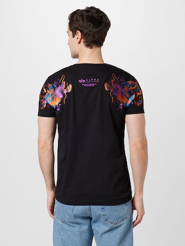 ALPHA INDUSTRIES Shirt 'Dragon' in Zwart