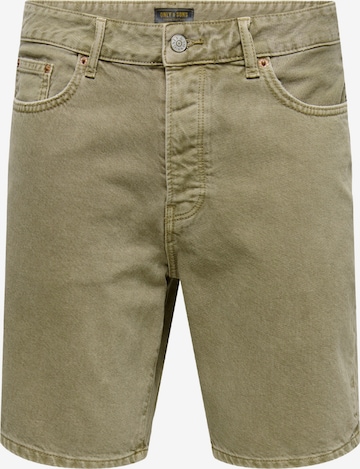 Only & Sons Regular Farkut 'ONSEdge' värissä vihreä: etupuoli