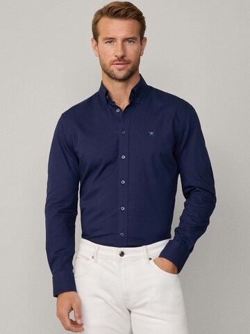 Hackett London Regular Fit Hemd 'Ess' in Blau: Vorderseite
