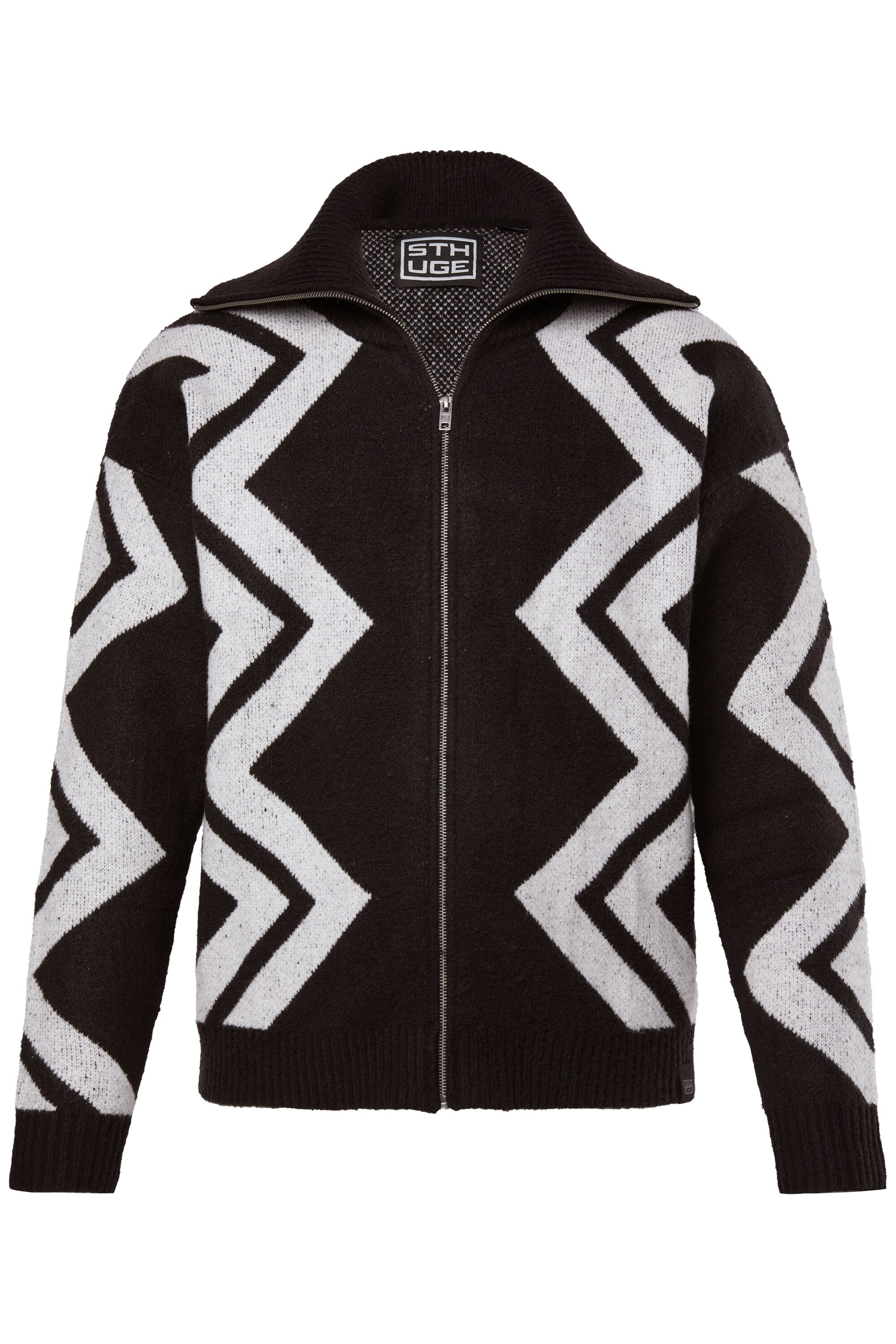 STHUGE Strickjacke in Schwarz: Vorderseite
