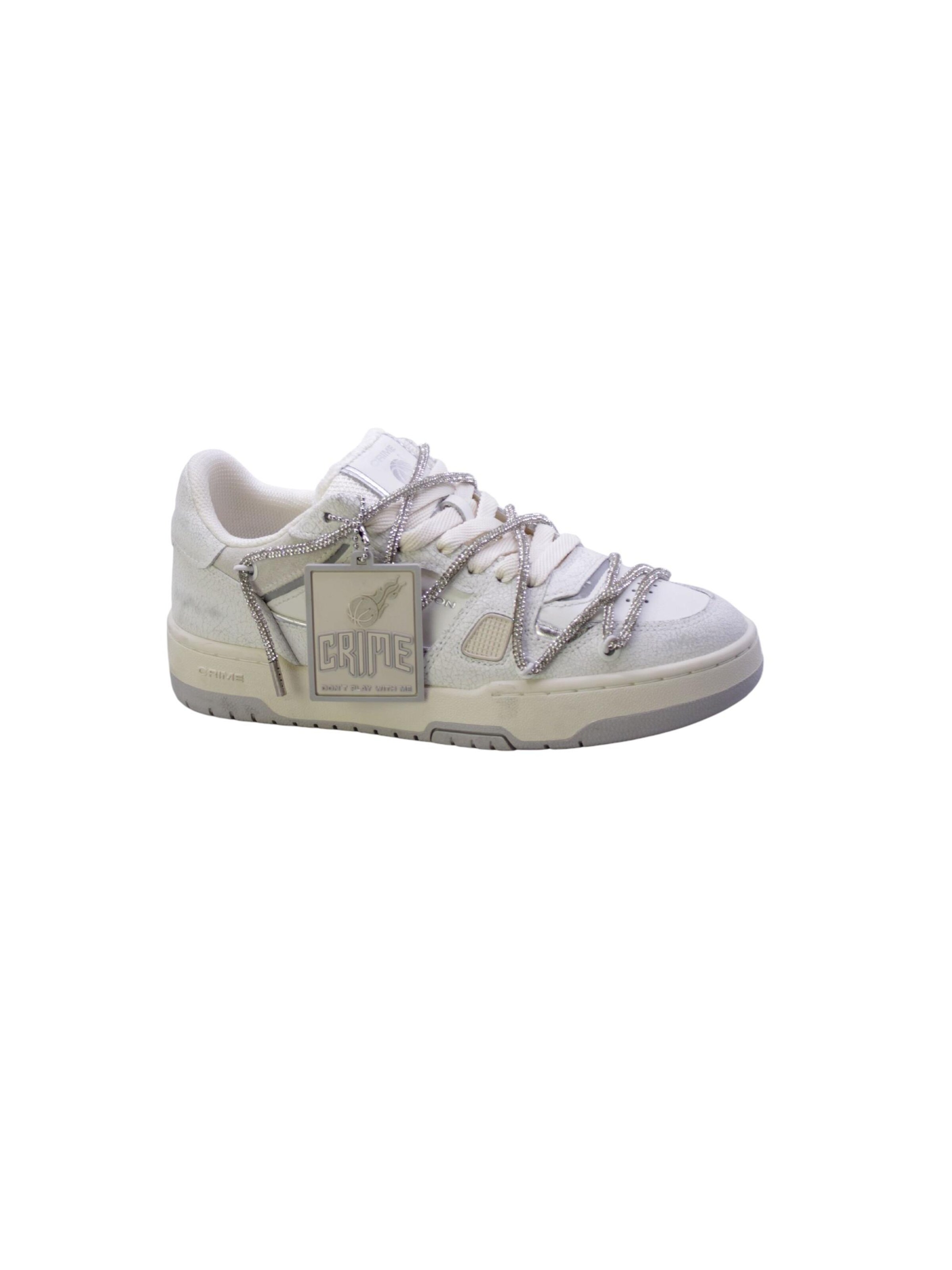 Scarpa sportiva di Crime London in bianco: frontale