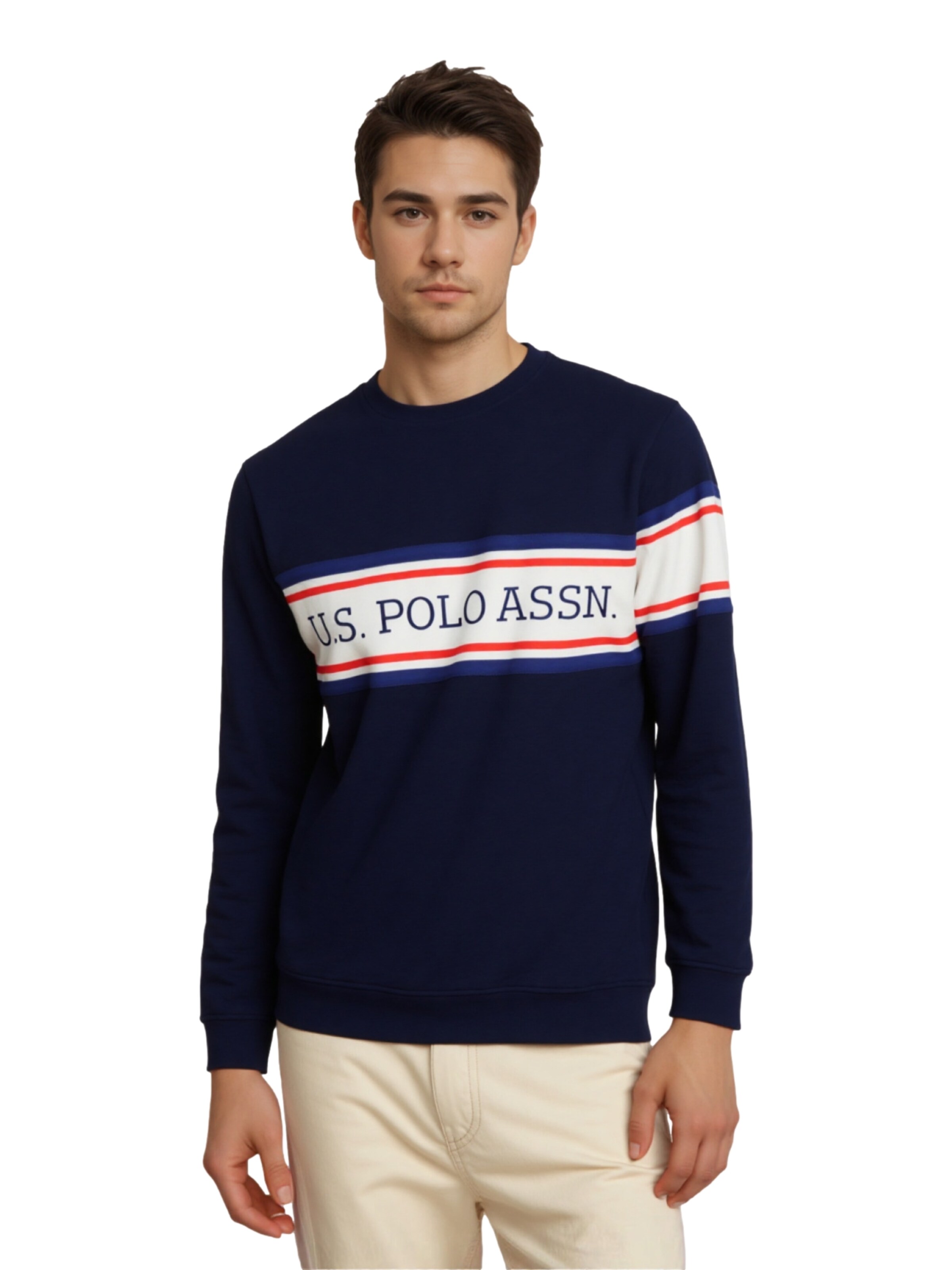 US Polo Pullover in Blau: Vorderseite