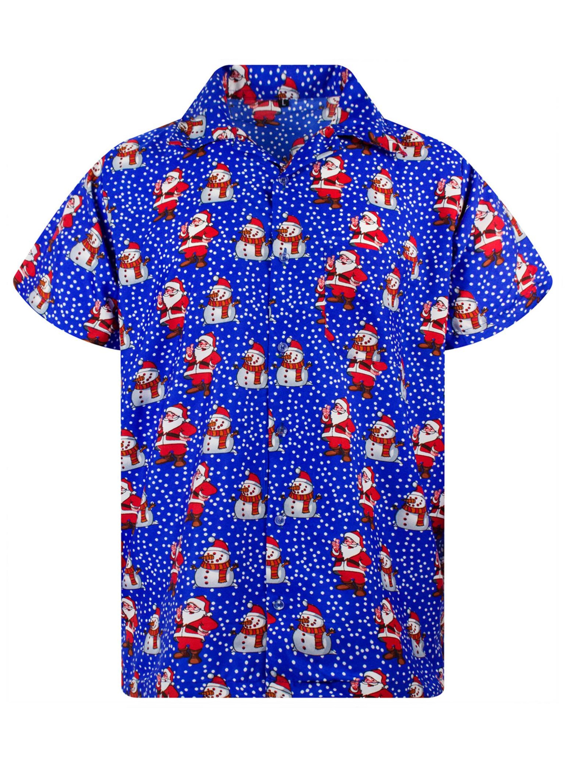 King Kameha Hemd 'Christmas Santa Likes'‌‌‌‌‌‌ in Blau: Vorderseite
