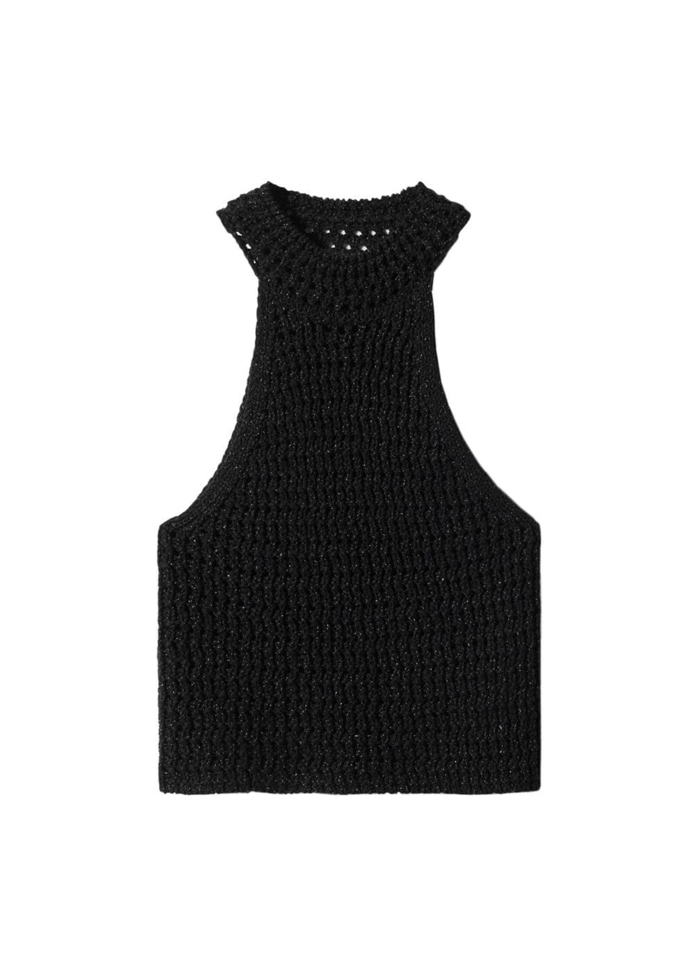 MANGO Top 'Hugo' in Black: front