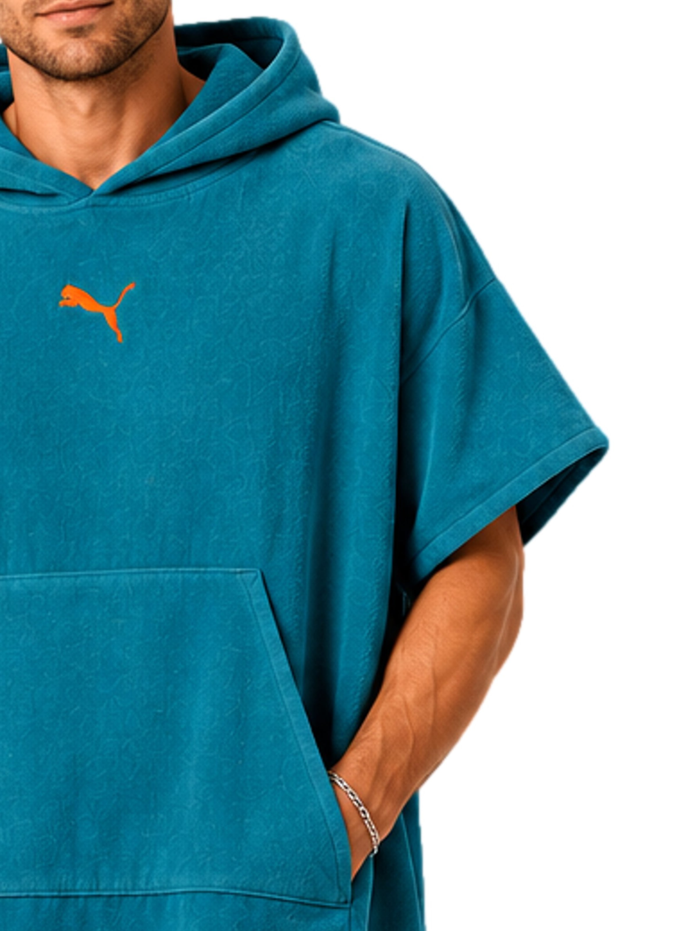 PUMA Badjas kort 'ADDITIONS' in Blauw