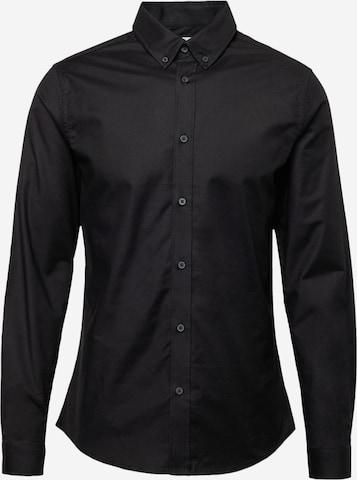 River Island - Regular Fit Camisa em preto: frente