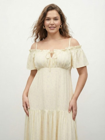 CITA MAASS Sommerkjole 'Cold Shoulder' i gul: forside