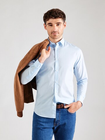 JJ Rebel Slim Fit Hemd 'JREBGAVIN' in Blau: Vorderseite
