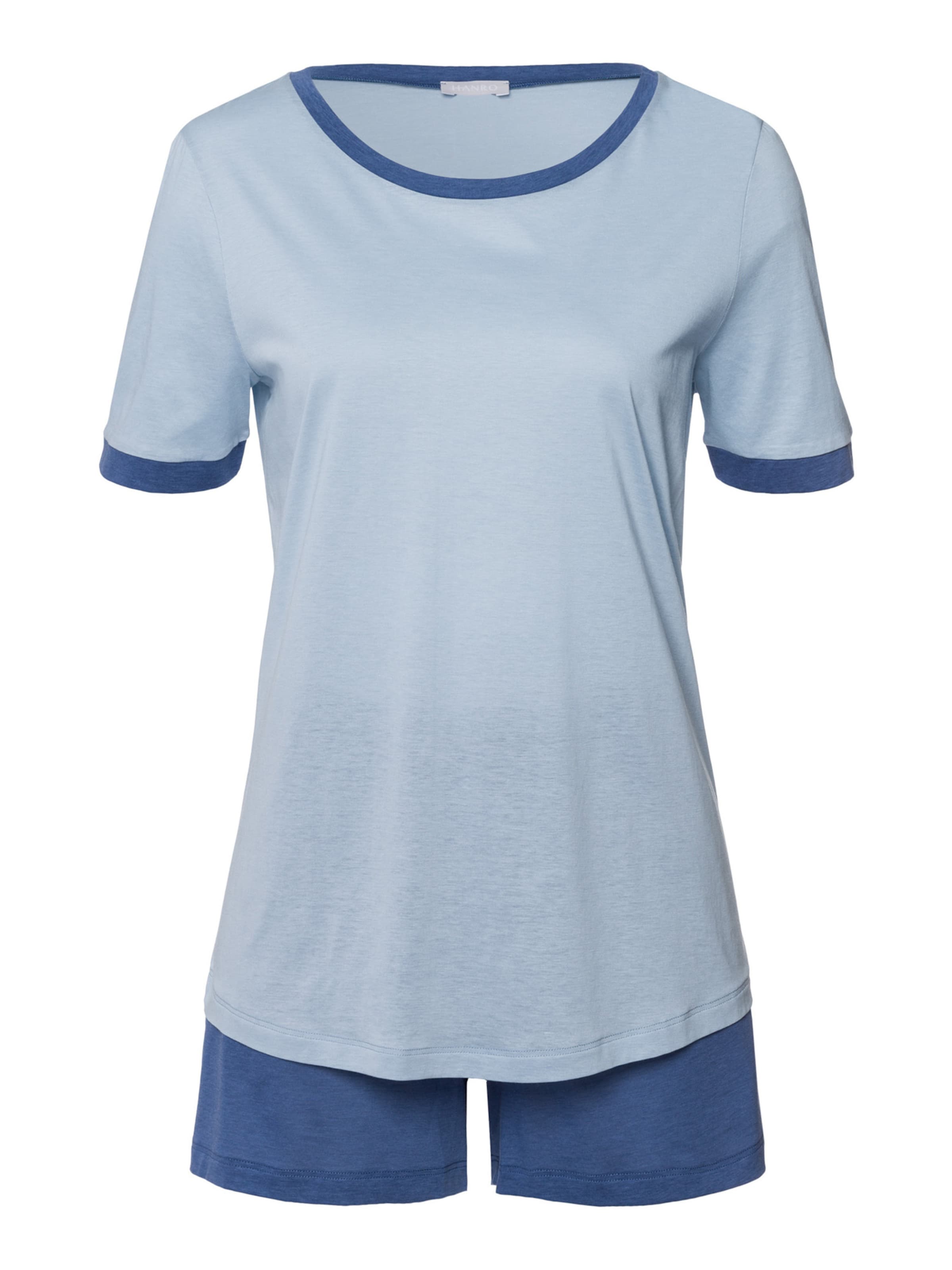 Hanro Korte pyjama 'Laura' in Blauw: voorkant