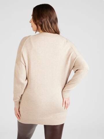 ONLY Carmakoma Knit Cardigan 'ESLY' in Beige