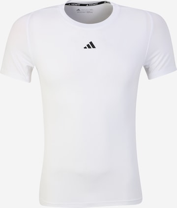 ADIDAS PERFORMANCE Functioneel shirt 'Techfit' in Wit: voorkant