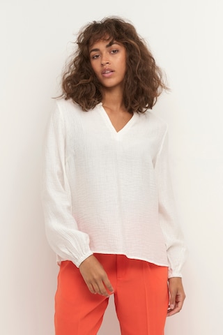 Cream Blouse 'Wilma' in Wit: voorkant