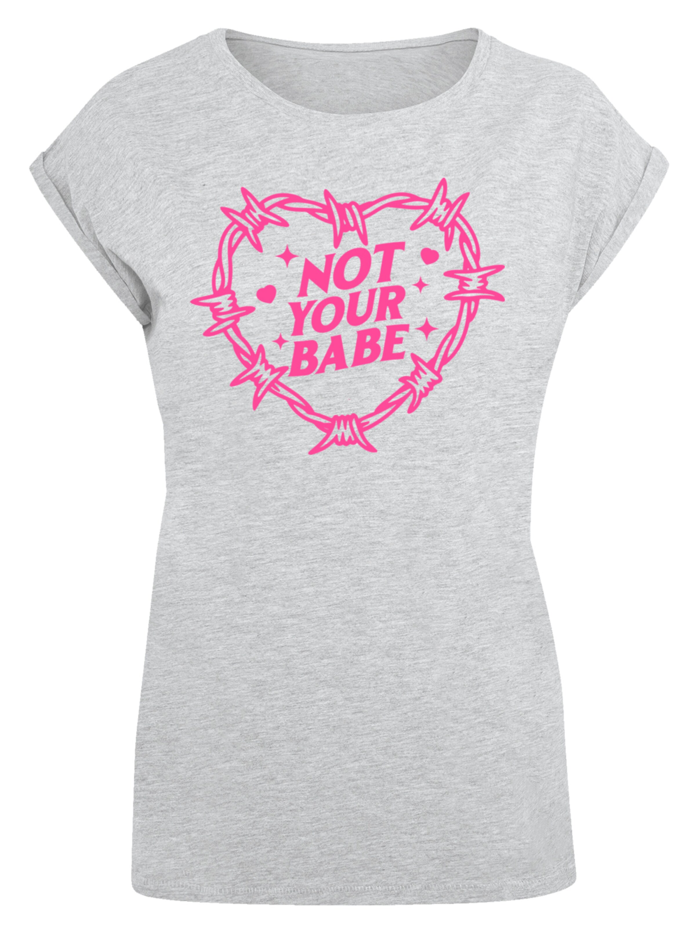 T-shirt 'Unabhängige Frau Not Your Babe Frauentag' F4NT4STIC en gris : devant