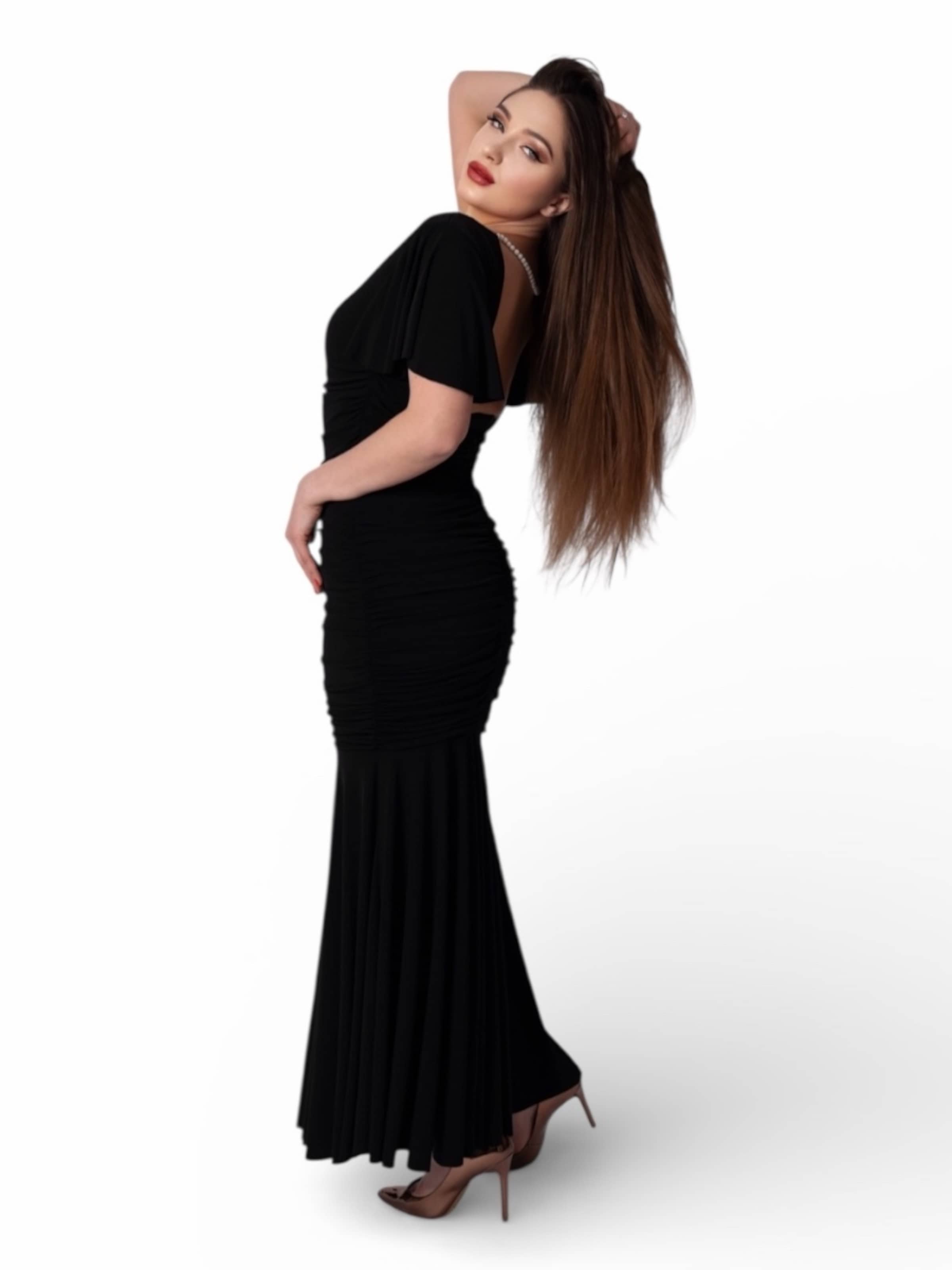 Elena Athanasiadou Iltapuku 'Dress Athenian Grace (Black' värissä musta