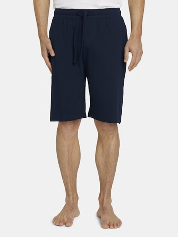 TOM TAILOR Regular Pajama Pants in Blue: front