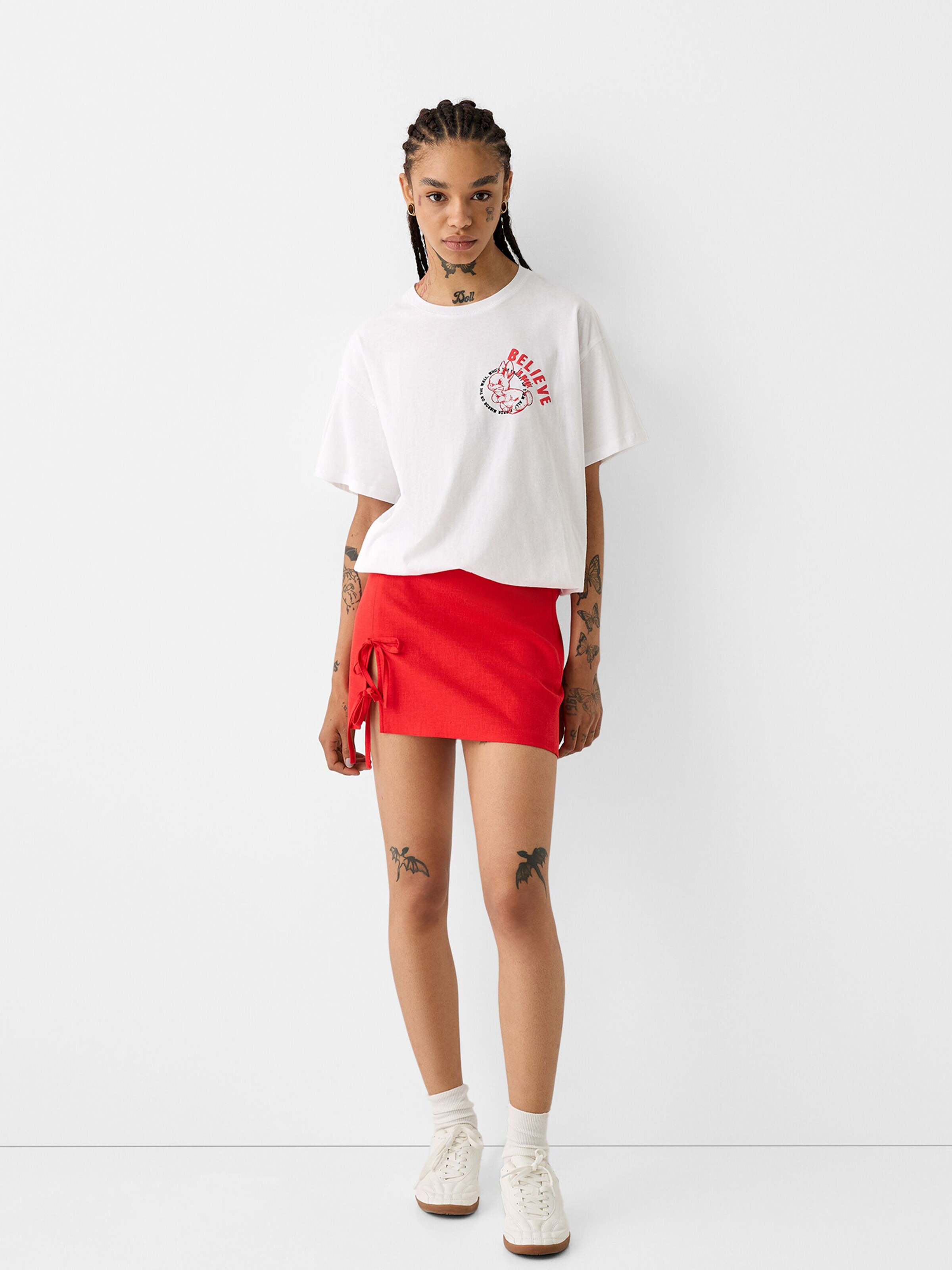 Jupe rouge bershka hotsell