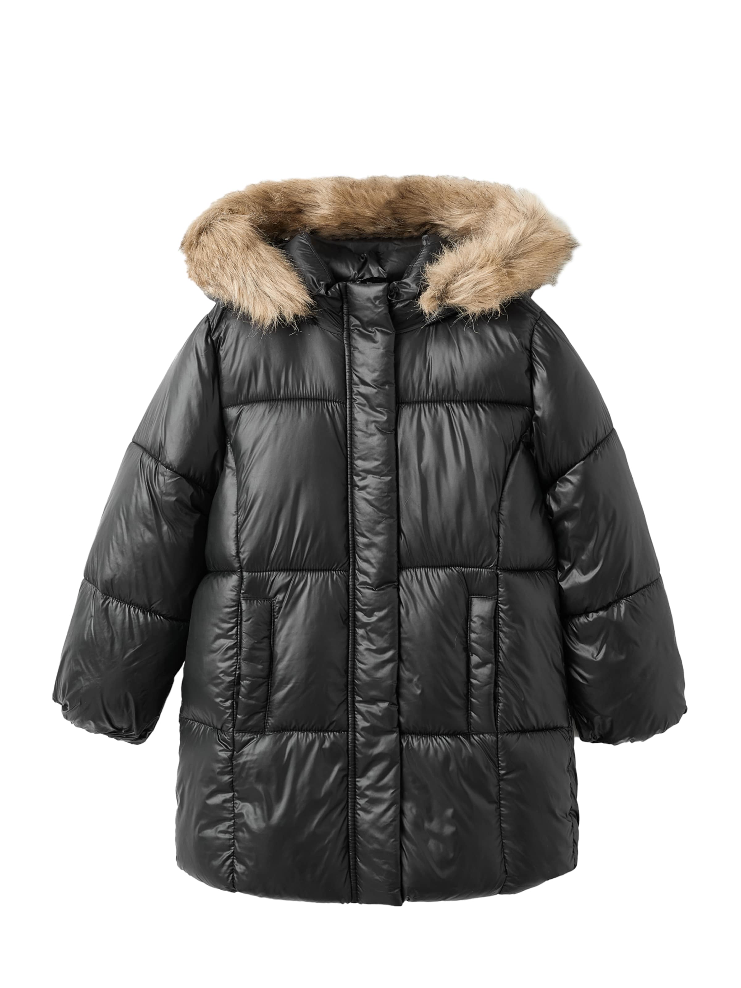 MANGO KIDS Zimní bunda 'Cinia' – černá: přední strana