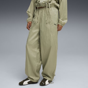 PUMA Wide leg Sportbroek 'Dare To' in Groen: voorkant