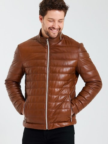 Ron Tomson Winter Jacket in Brown: front