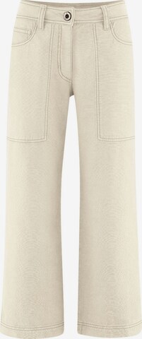 HempAge Pants ' Pants High Rise ' in White: front