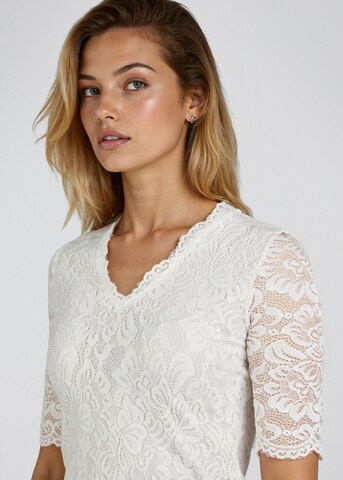 SPIETH & WENSKY Dirndlbluse  'Arktis' mit Alloverspitze in Weiß