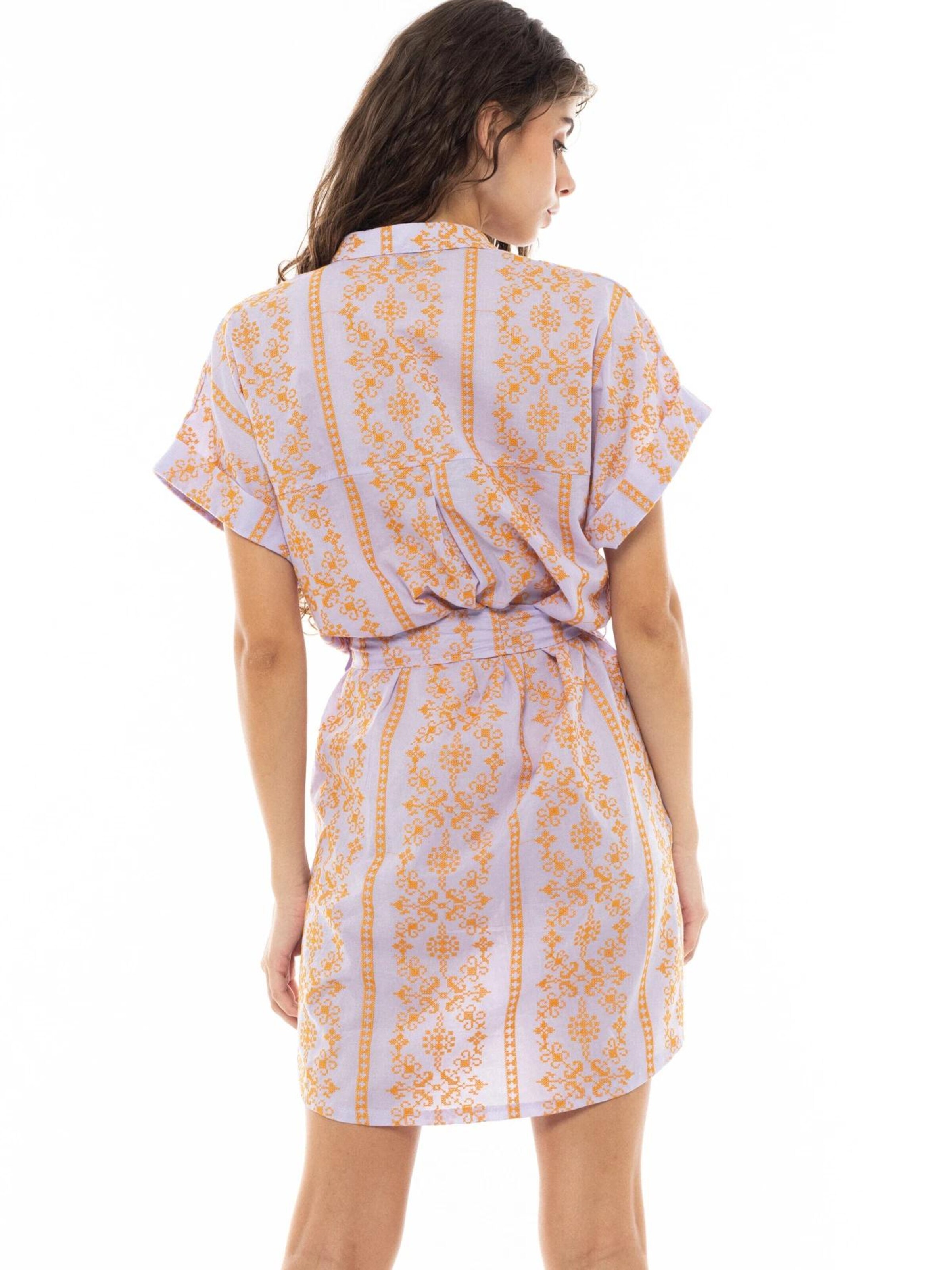Pink Label Καλοκαιρινό φόρεμα 'BEACHWEAR EMBROIDERY ORANGE' σε λιλά