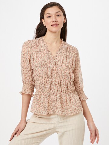 Neo Noir Blouse 'Tamra Sweet Flower' in Beige: front