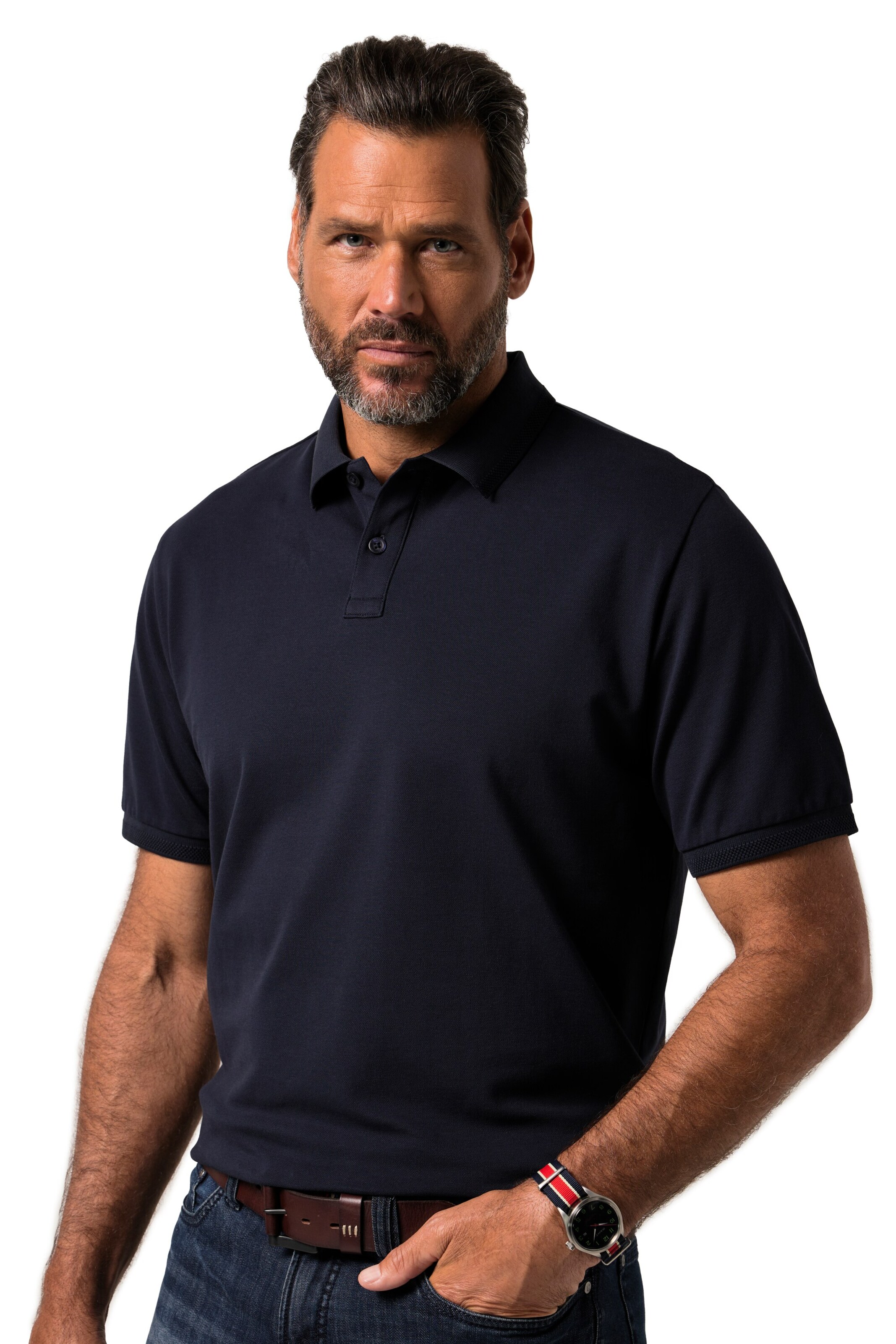 JP1880 Poloshirt in Blau: Vorderseite