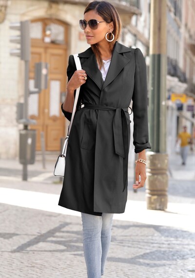 LASCANA Between-Seasons Coat in Black, View model