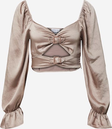 Hoermanseder x About You Blouse 'Charlie' in Grijs: voorkant