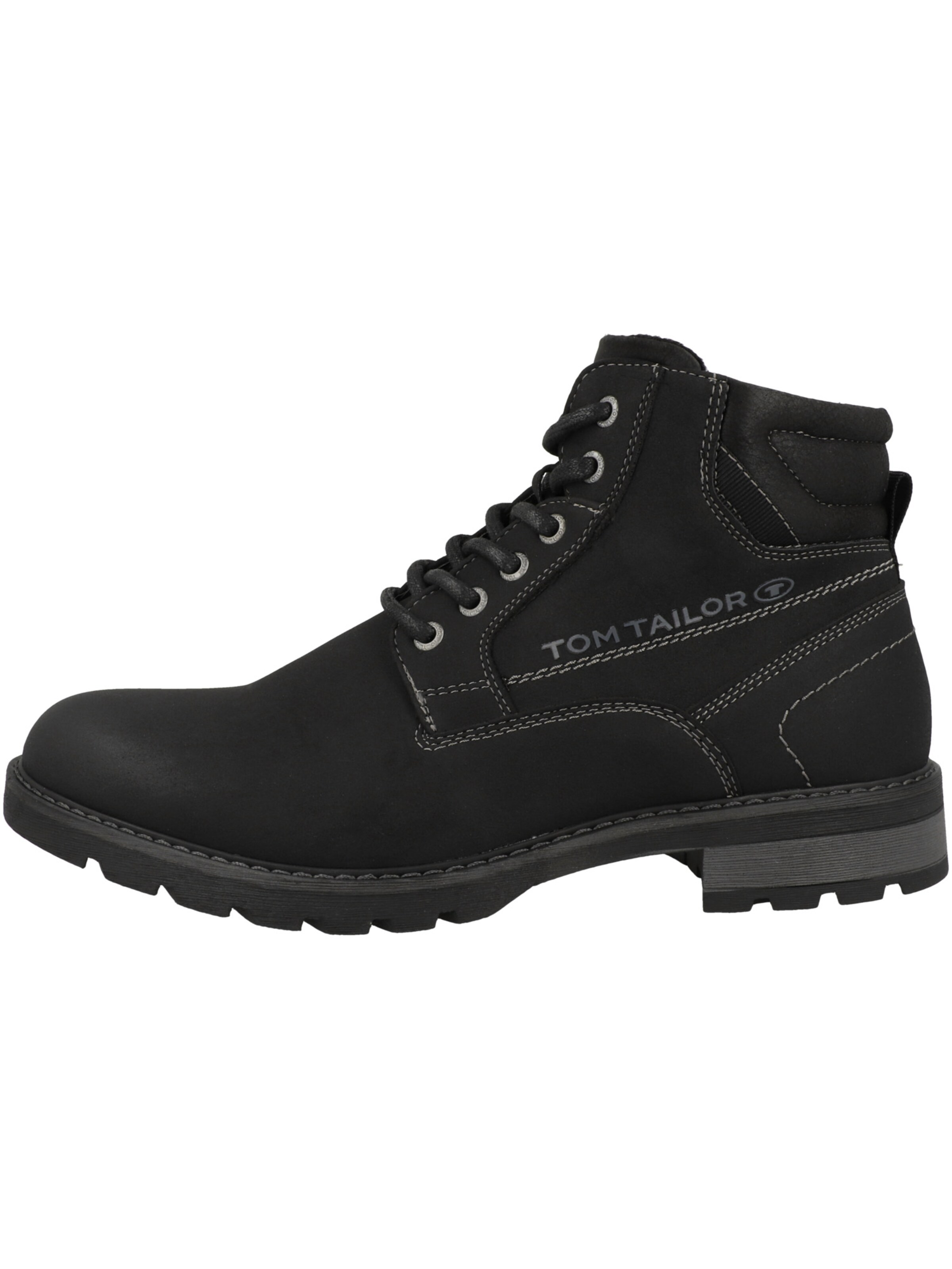 TOM TAILOR Lace-up boots in Black: front