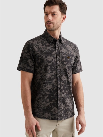 PME Legend Overhemd 'Shirt in jersey piqué with allover print' in Grijs: voorkant