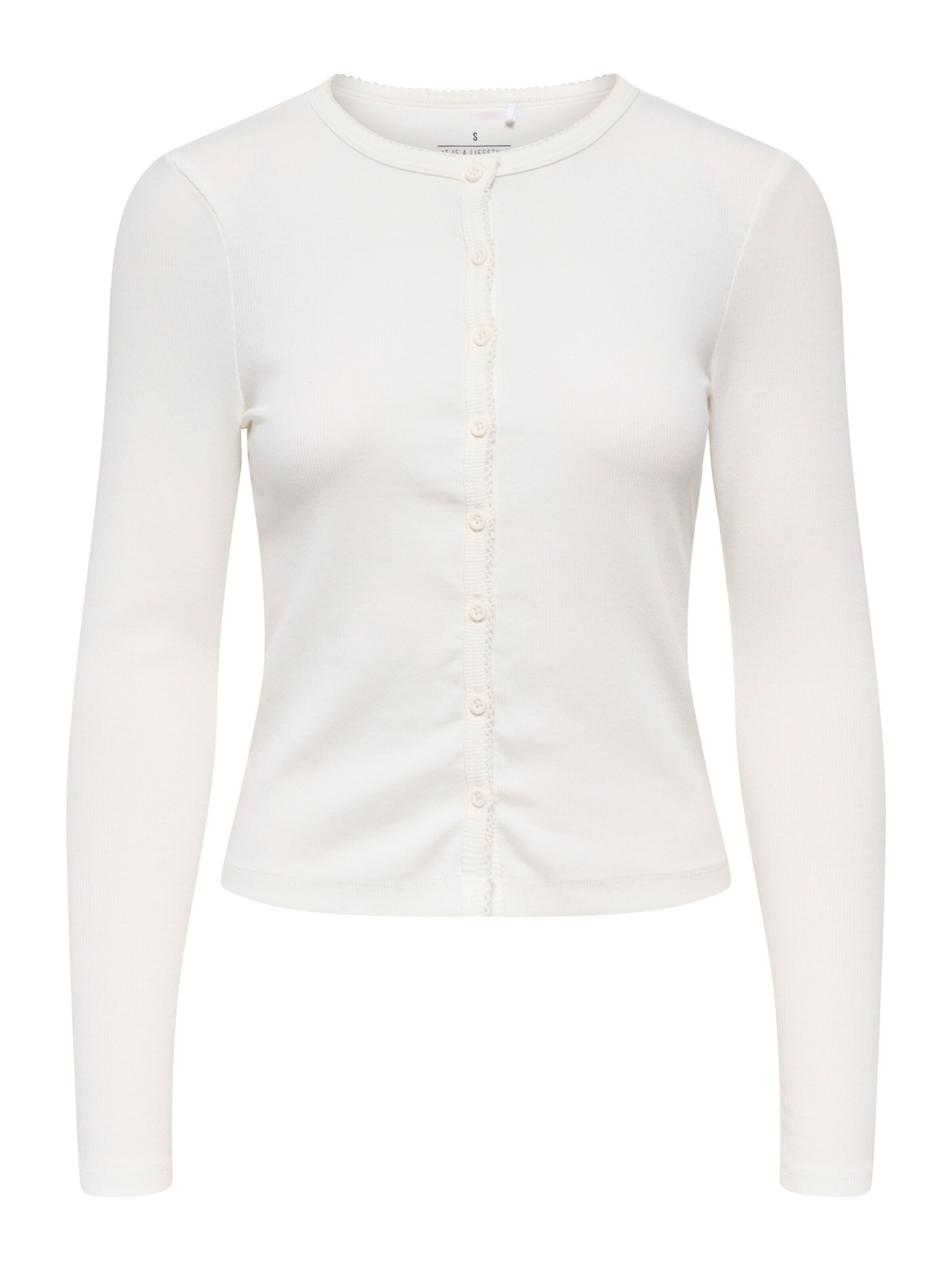 Cardigan 'ONLBETTY' ONLY en blanc : devant