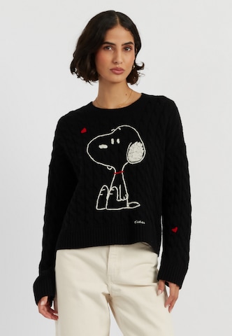 Chinti & Parker Trui 'Snoopy' in Zwart: voorkant