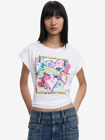Desigual Футболка 'Art Square' в Белый: спереди