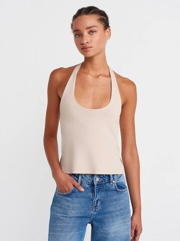Dilvin Top in Beige: front