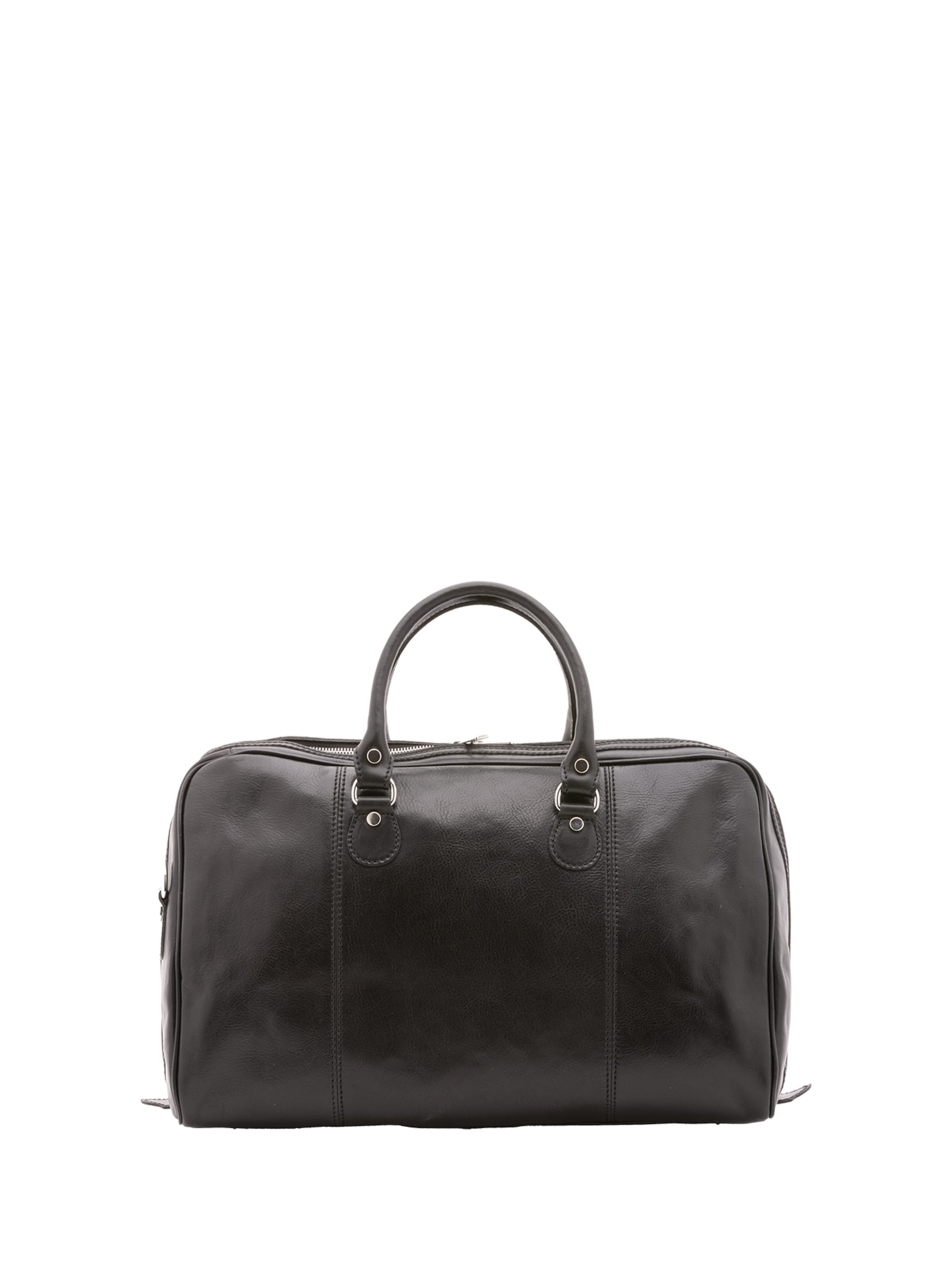 Borsa da viaggio 'Borsa da viaggio unisex vera pelle con zip - Made in Italy' di Chiara Ferretti in nero: frontale