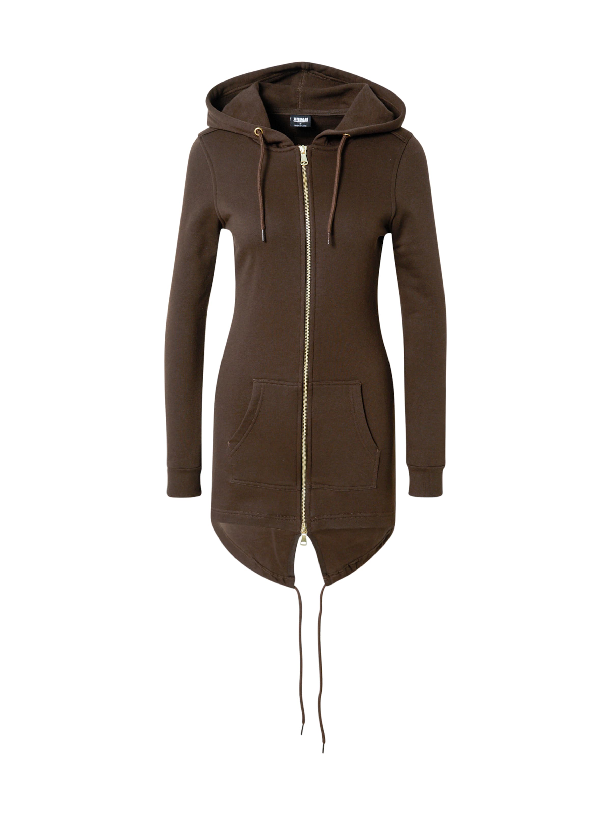 Urban Classics Ζακέτα φούτερ σε καφέ: μπροστά