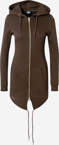 Urban Classics Zip-Up Hoodie in Brown: front