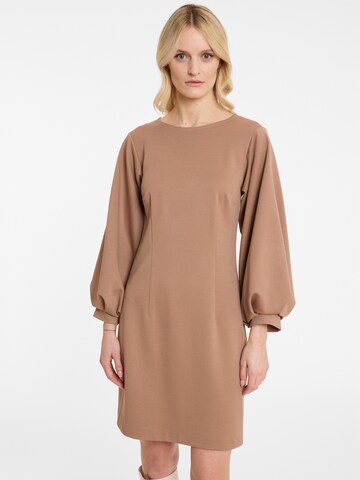 Ana Alcazar Jurk 'Aholi' in Beige: voorkant