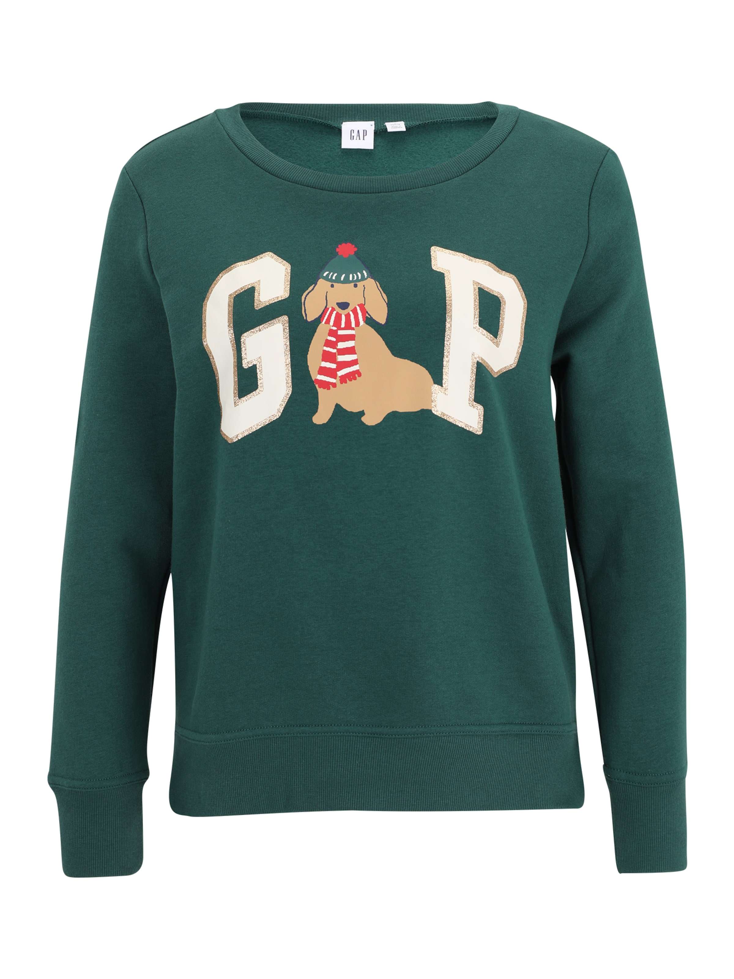 Gap PetiteSweater majica - zelena boja: prednji dio