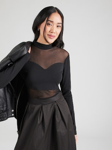 ABOUT YOU Блуза боди 'Meret' в черно: отпред
