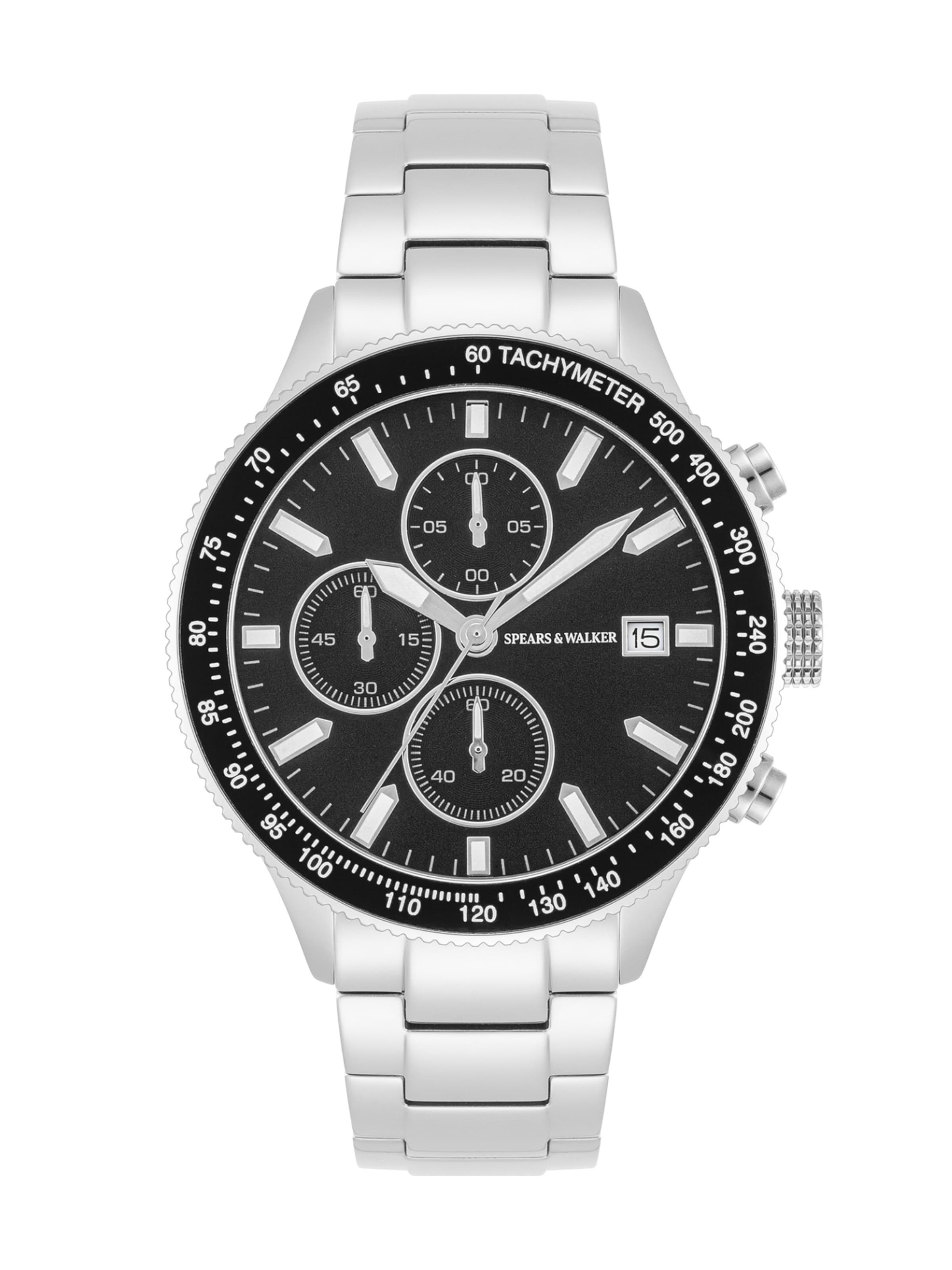 Montre à affichage analogique Spears & Walker en argent : devant