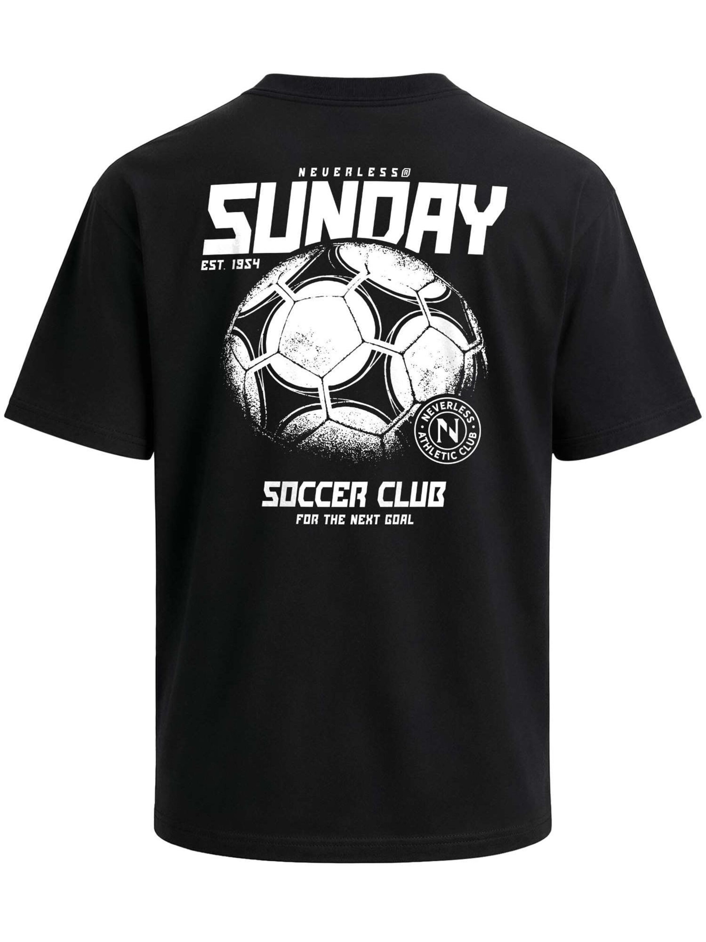 Neverless Shirt 'Sunday Soccer Club' in Black: front